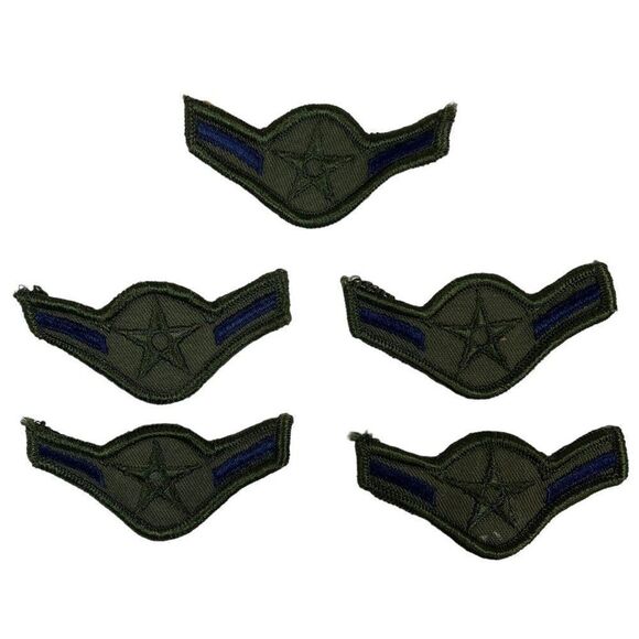 US Air Force Airman Subdued Rank Chevron Patch E-2 USAF Green Stripe BDU LOT 10 - Picture 3 of 3
